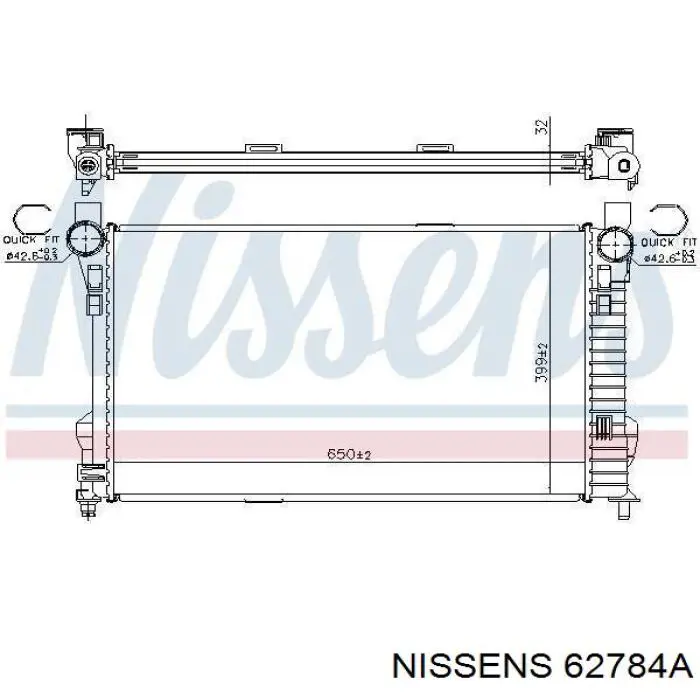 62784A Nissens радіатор охолодження двигуна