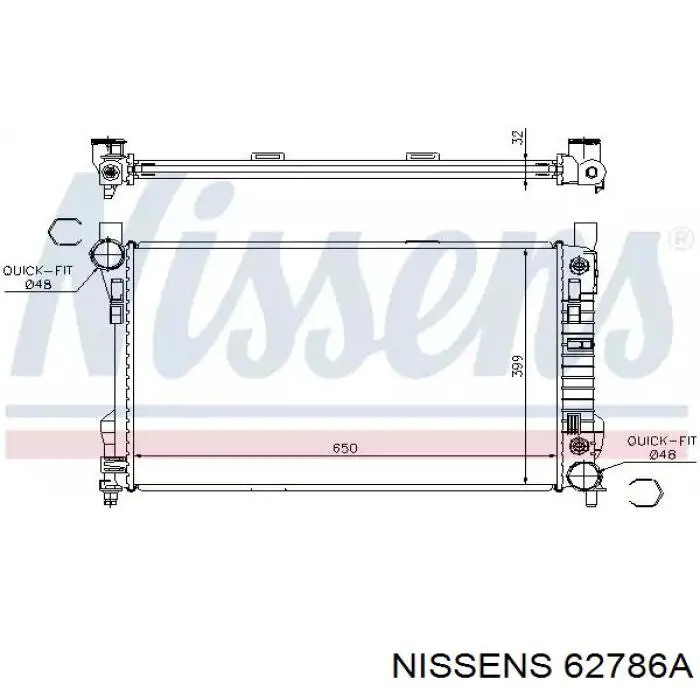 62786A Nissens радіатор охолодження двигуна