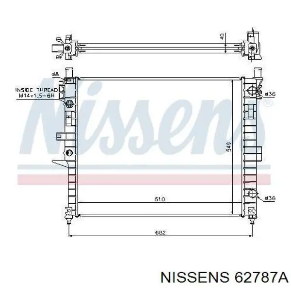 Радіатор охолодження двигуна 62787A Nissens