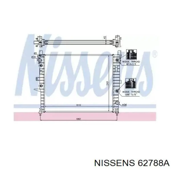 Радіатор основний Nissens 62788A ціна, від 169.32 USD