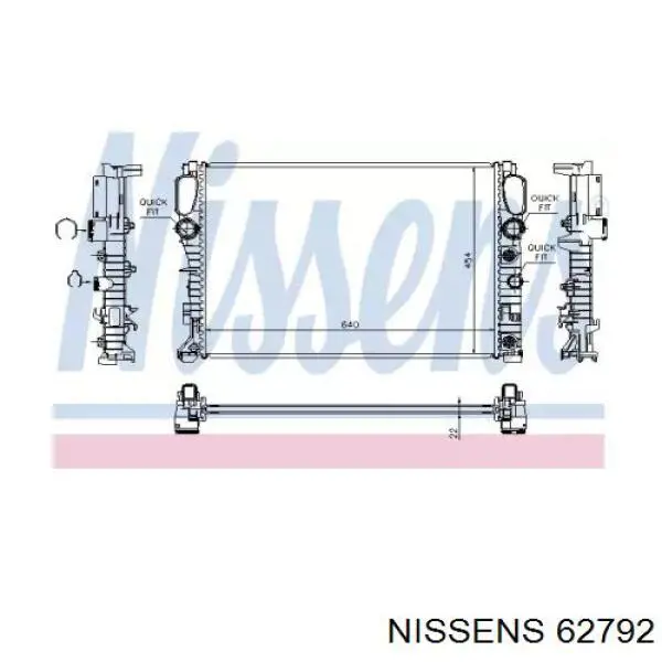 Радіатор основний Nissens 62792 ціна, від 147.53 USD