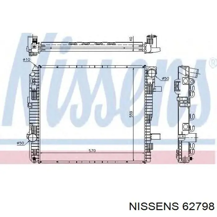 62798 Nissens радіатор охолодження двигуна