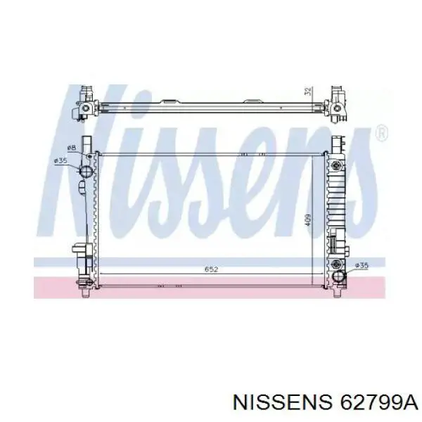 Купити 62799A Nissens Радіатор двигуна