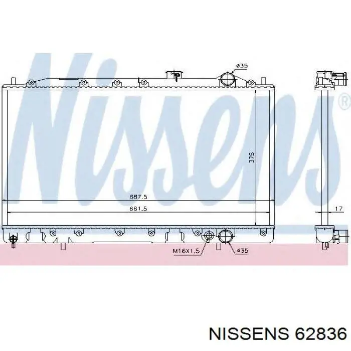 62836 Nissens Радіатор охолодження двигуна