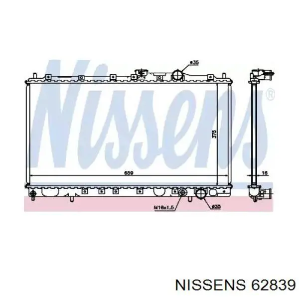 Радіатор основний Nissens 62839 ціна, від 67.69 USD
