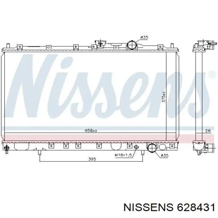 628431 Nissens радіатор охолодження двигуна
