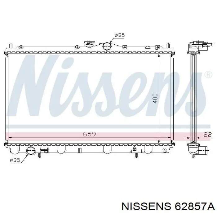 62857A Nissens радіатор охолодження двигуна