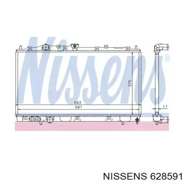 628591 Nissens Радіатор охолодження двигуна