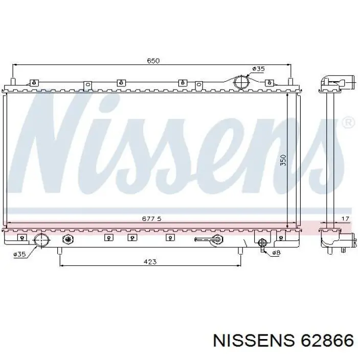 62866 Nissens радіатор охолодження двигуна