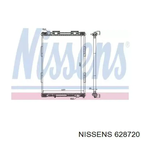 Купити 628720 Nissens Радіатор двигуна