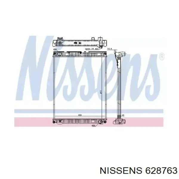 Радіатор основний Nissens 628763 ціна, від 334.80 USD