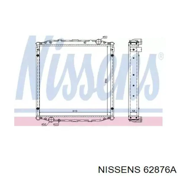 62876A Nissens Радіатор охолодження двигуна