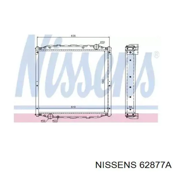 62877A Nissens Радіатор охолодження двигуна