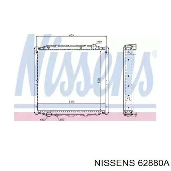 62880A Nissens Радіатор охолодження двигуна