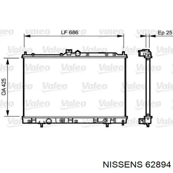 Радіатор основний Nissens 62894 ціна, від 90.44 USD