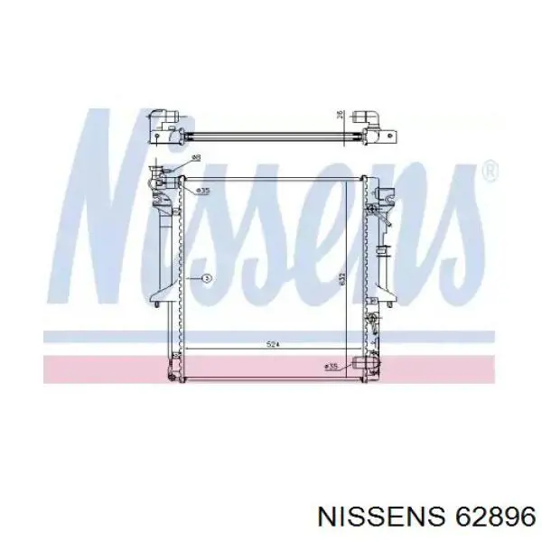Радіатор основний Nissens 62896 ціна, від 151.17 USD