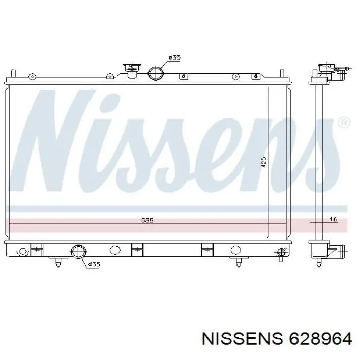 Радіатор охолодження Nissens 628964