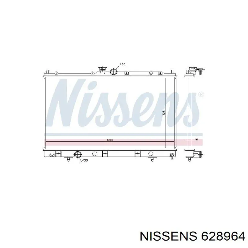 Радіатор основний Nissens 628964 ціна, від 122.05 USD