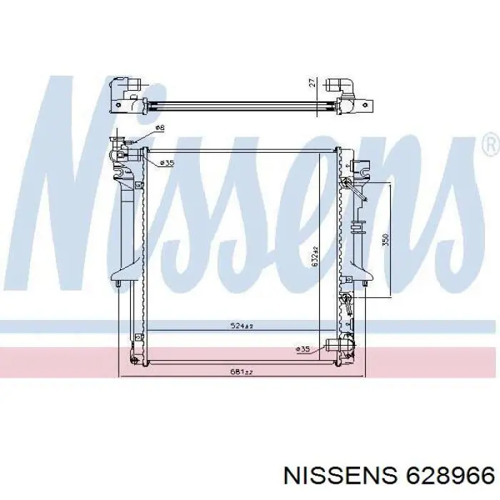 Радіатор основний Nissens 628966 ціна, від 123.62 USD