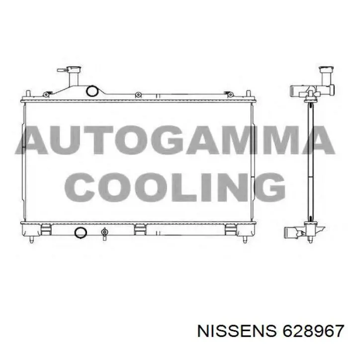 Радіатор охолодження двигуна 628967 Nissens
