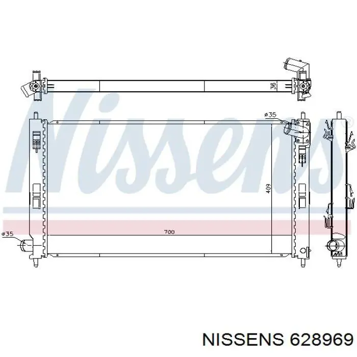 628969 Nissens радіатор охолодження двигуна
