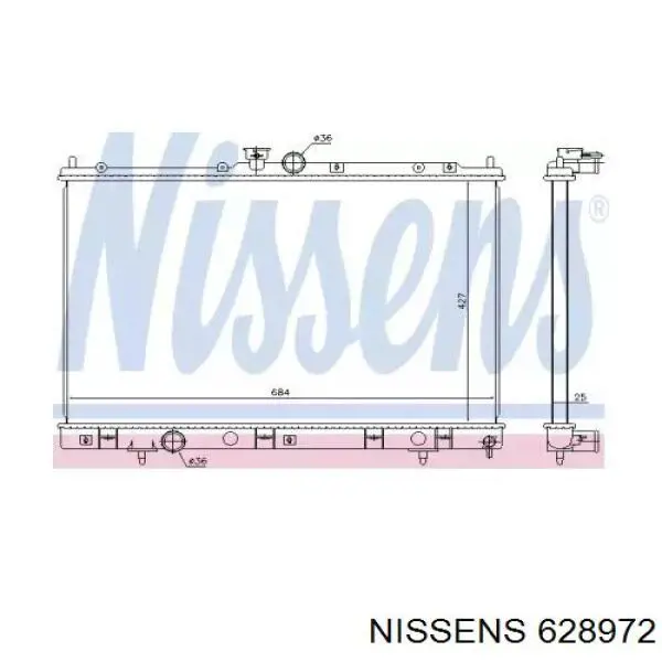 628972 Nissens Радіатор охолодження двигуна