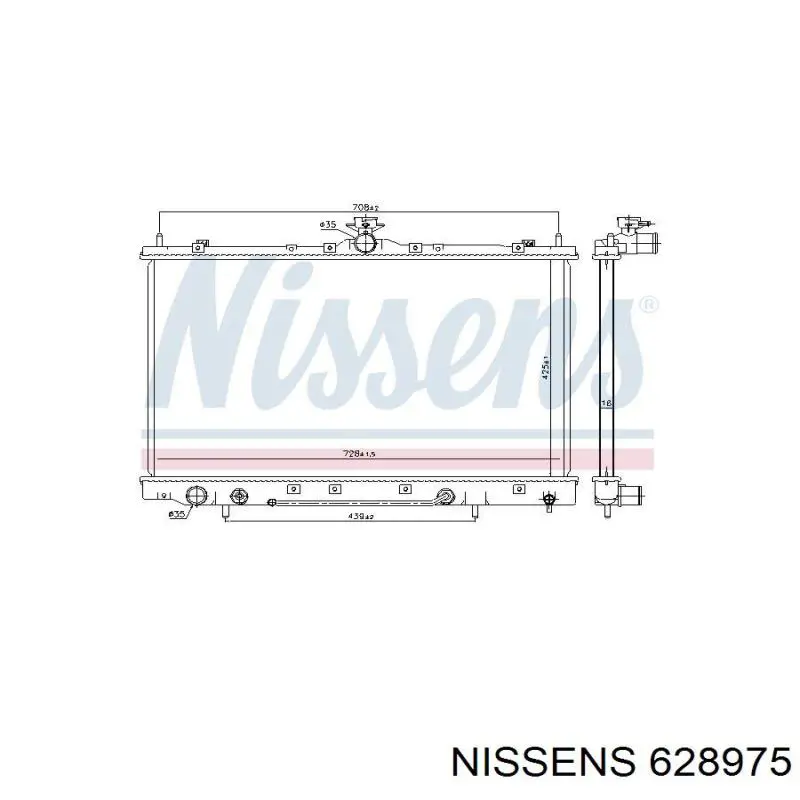 Радіатор охолодження двигуна 628975 Nissens