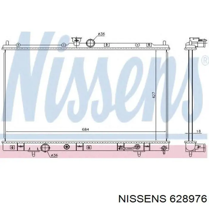 Радіатор охолодження Nissens 628976