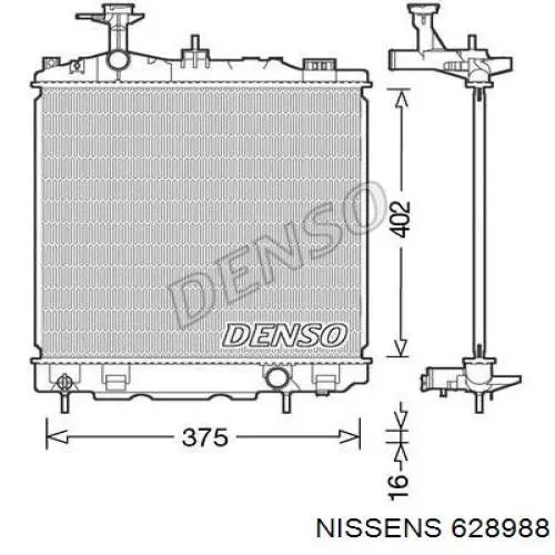 Радіатор основний Nissens 628988 ціна, від 122.00 USD