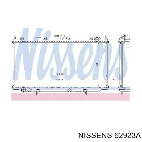 62923A Nissens Радіатор охолодження двигуна