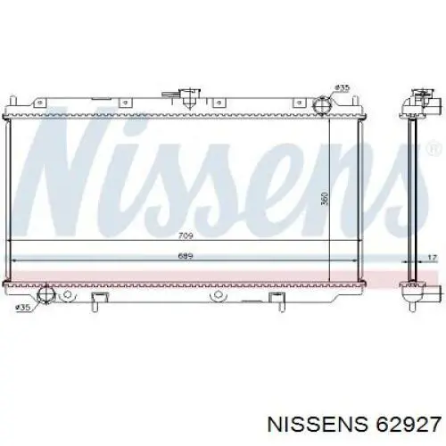 Радіатор охолодження двигуна 62927 Nissens