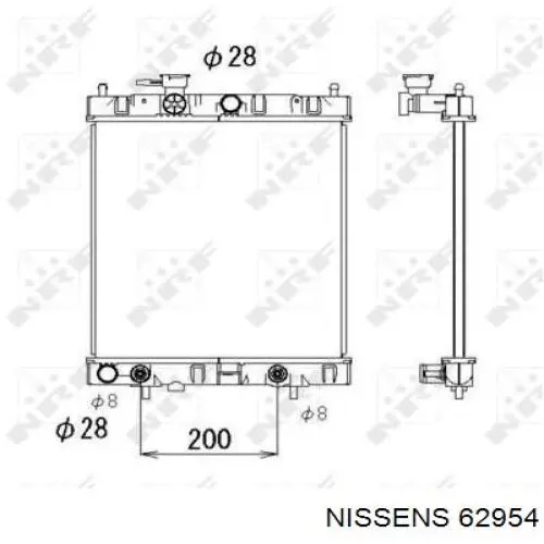 Купити 62954 Nissens Радіатор двигуна