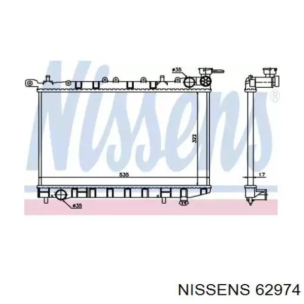 62974 Nissens Радіатор охолодження двигуна