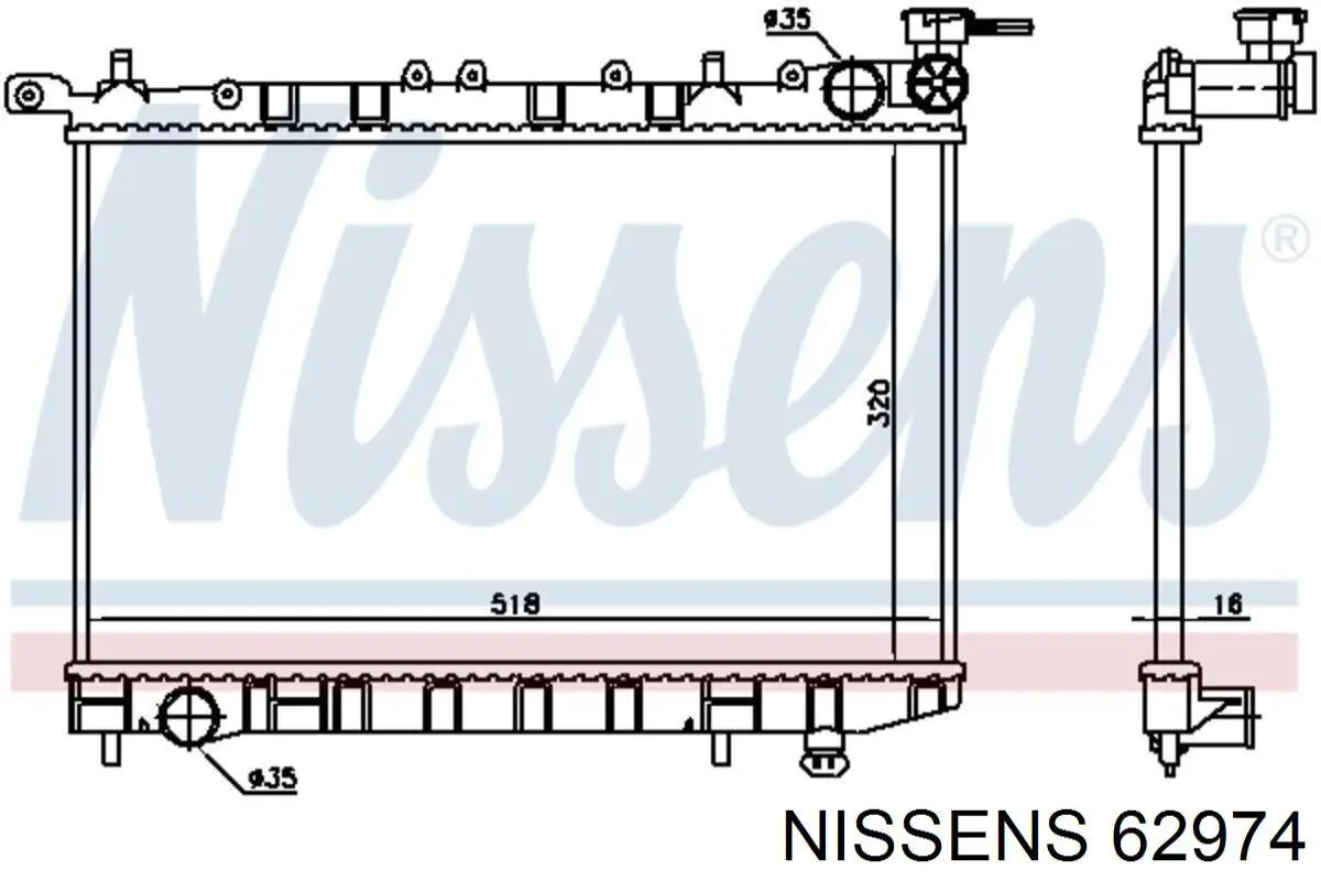 Радіатор охолодження Nissens 62974