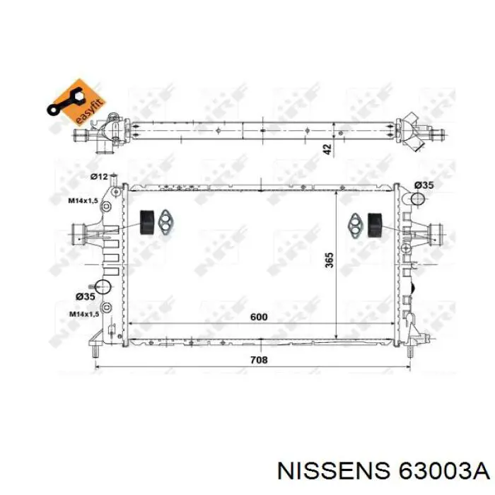 Радіатор основний Nissens 63003A ціна, від 84.67 USD