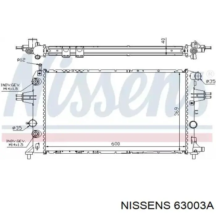 63003A Nissens радіатор охолодження двигуна