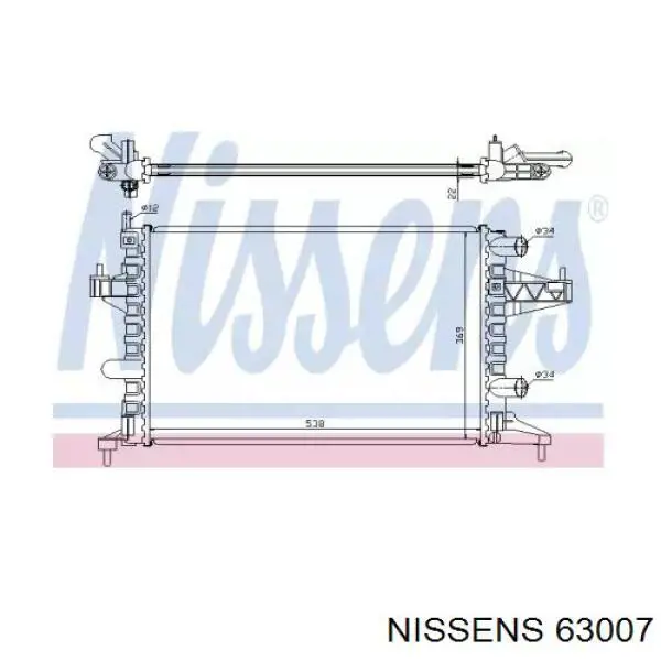 63007 Nissens радіатор охолодження двигуна