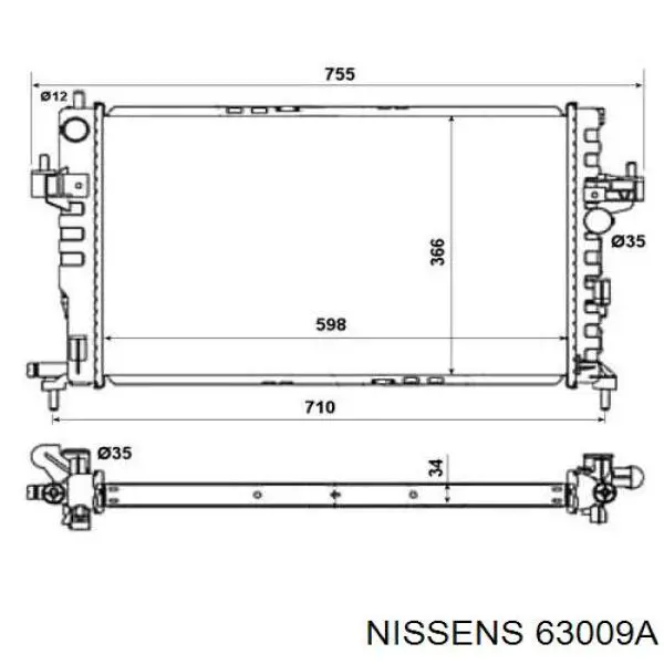 63009A Nissens радіатор охолодження двигуна