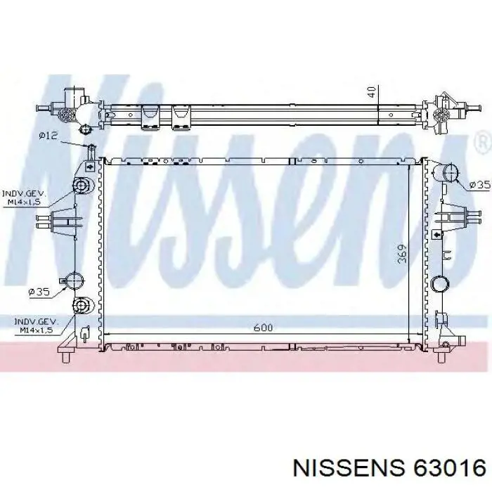 Радіатор основний Nissens 63016 ціна, від 59.74 USD