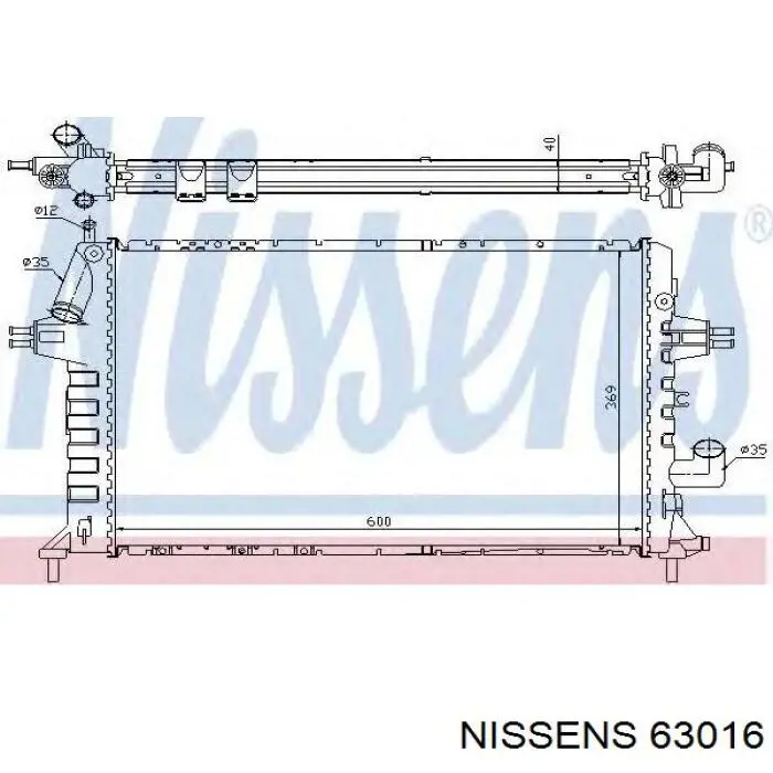 63016 Nissens радіатор охолодження двигуна