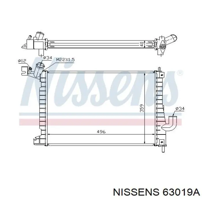 63019A Nissens радіатор охолодження двигуна