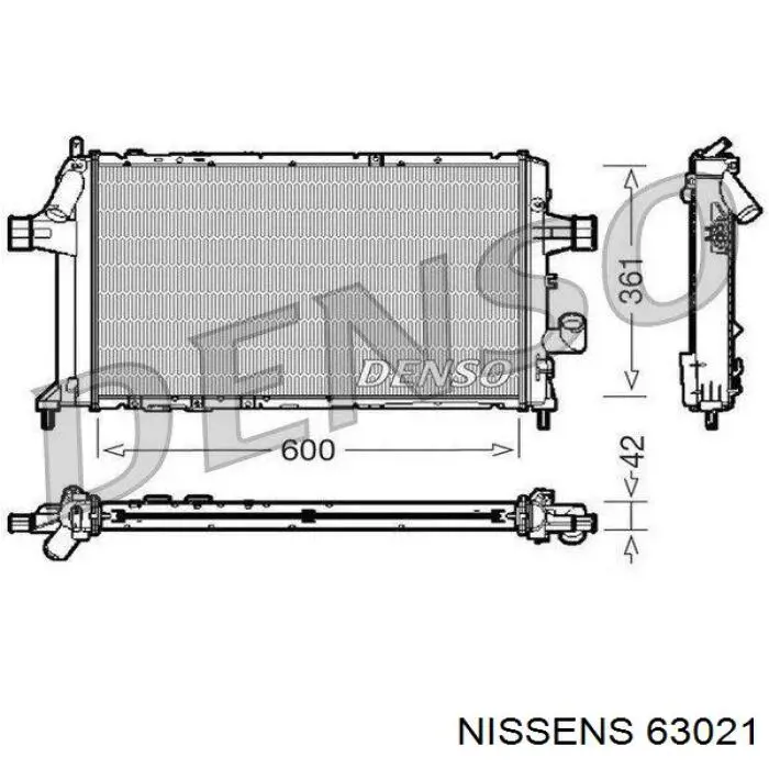 Купити 63021 Nissens Радіатор двигуна