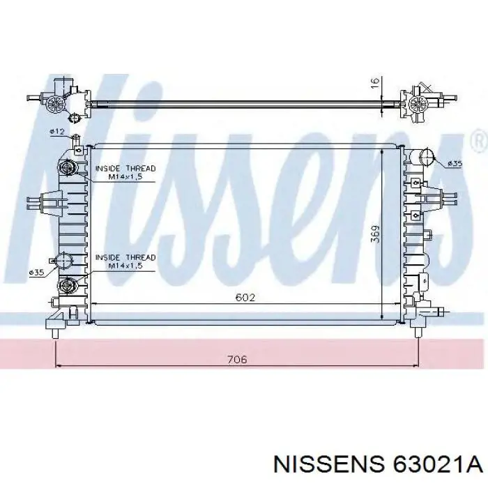 Купити 63021A Nissens Радіатор двигуна