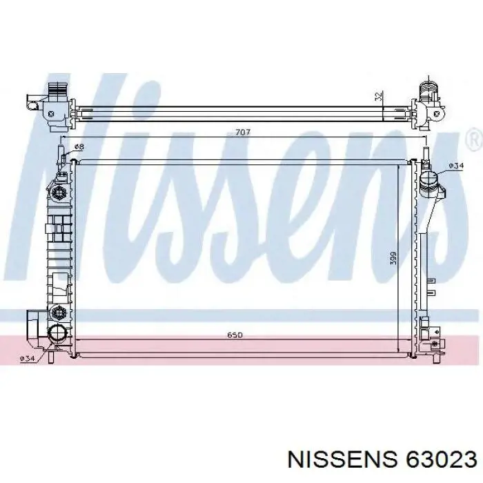 63023 Nissens радіатор охолодження двигуна