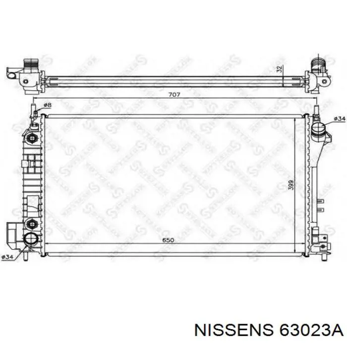Радіатор основний Nissens 63023A ціна, від 93.24 USD