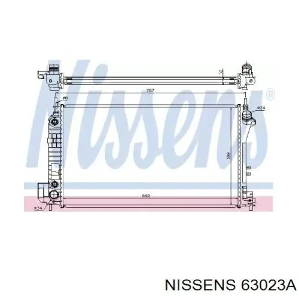 Купити 63023A Nissens Радіатор двигуна