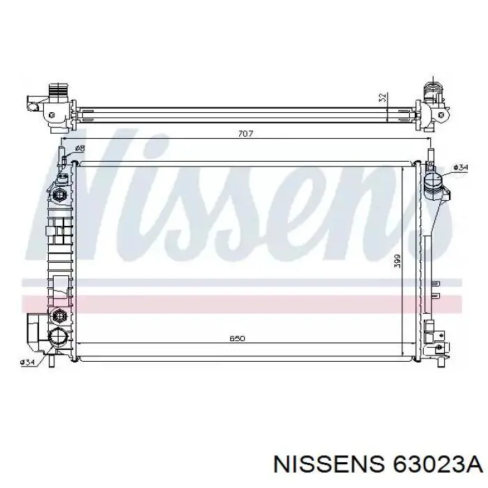 63023A Nissens радіатор охолодження двигуна