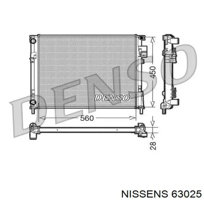 Купити 63025 Nissens Радіатор двигуна