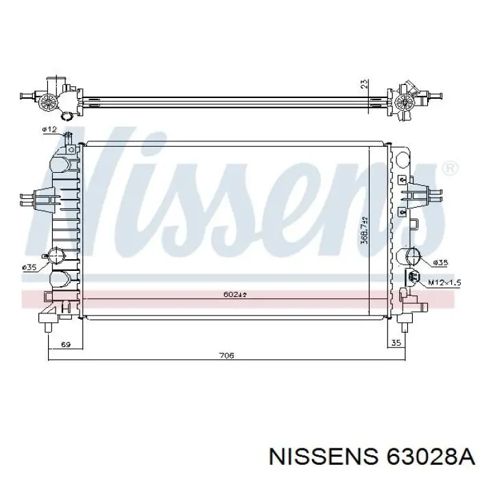 Радіатор охолодження Nissens 63028A
