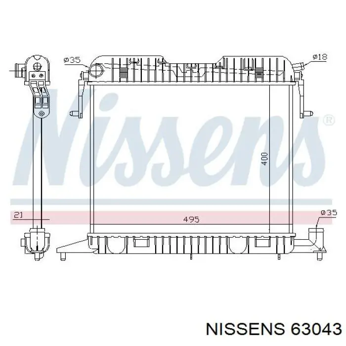 63043 Nissens радіатор охолодження двигуна